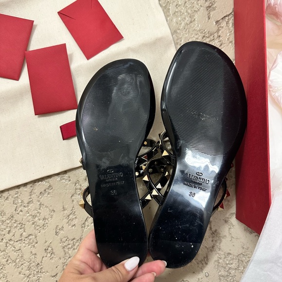 Valentino black with gold rock stud jelly flats. Size 36 - Picture 3 of 5
